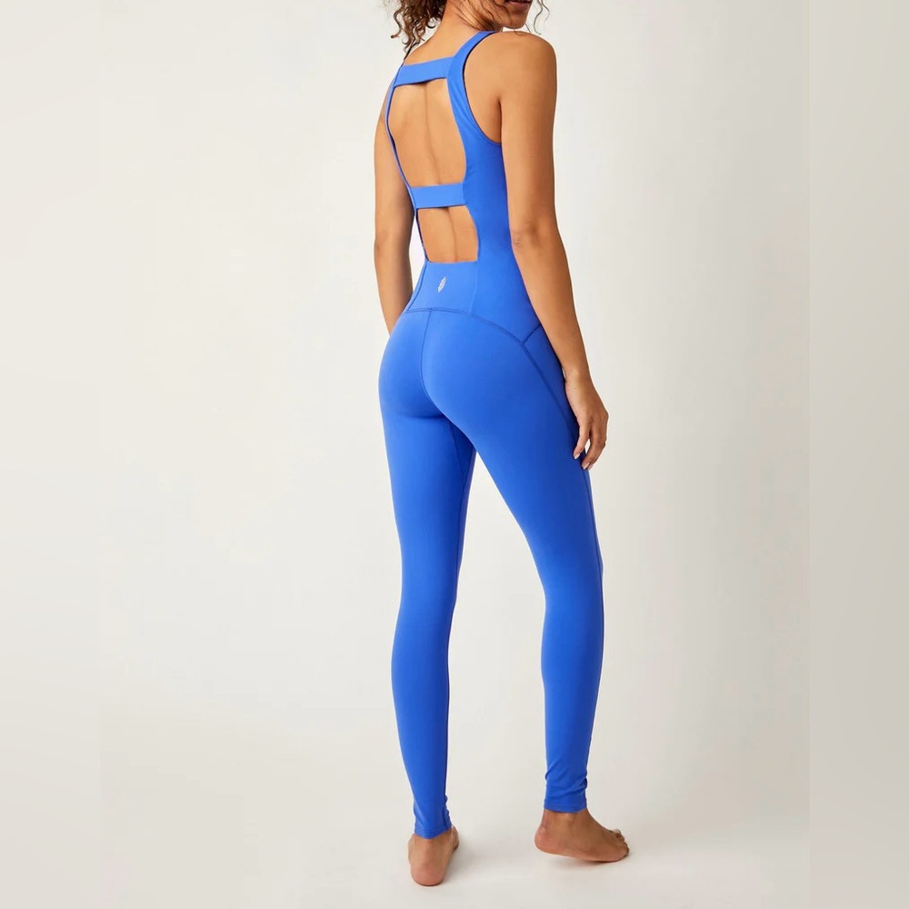 NWOT Free People FP Movement Never Better one piece Electric Cobalt Blue Large - Picture 4 of 13